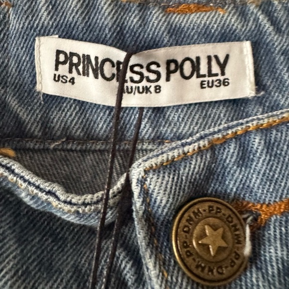 Princess Polly Jeans Womens Size 4 Blue Wide Leg High Rise Light Wash Denim - Picture 5 of 8